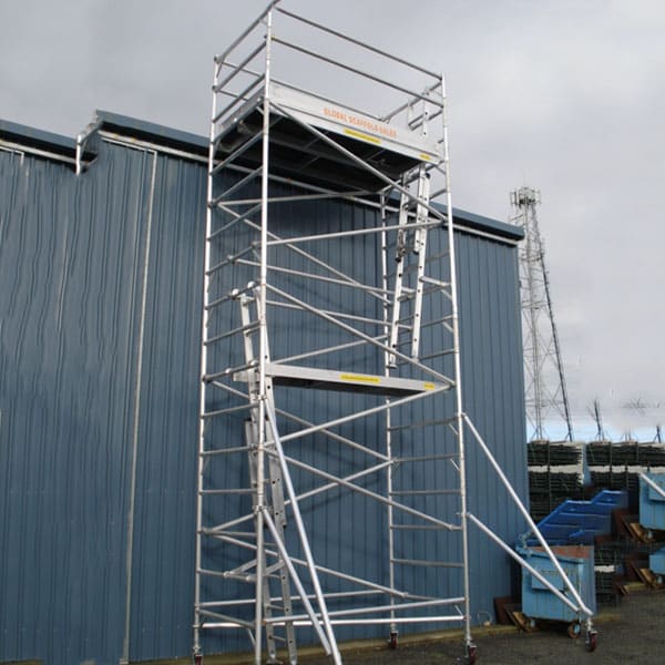 Double platform aluminium tower