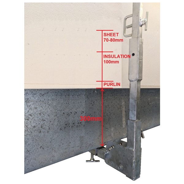 Shed bracket with extension pin